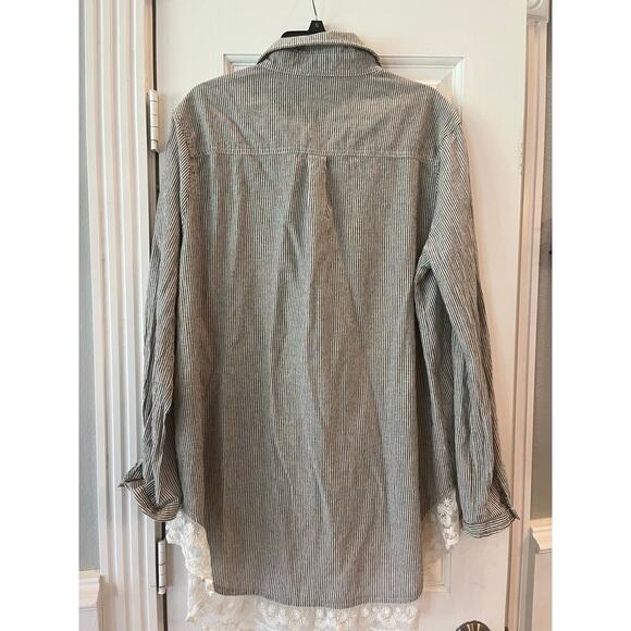 Umgee Nautical Cottage Core Tunic Top Women 2XL Lace Dainty Soft Loose Comfy - Picture 3 of 8